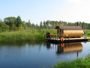 Holz oval rund Tonnensauna Holz Saunafass Fass-sauna Saunafässer aus Holz Sauneco